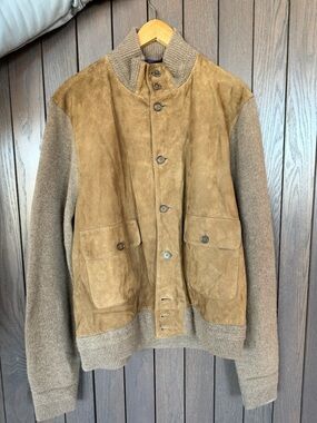 Ralph Lauren Two-Tone Suede & Knit Jacket - Brown